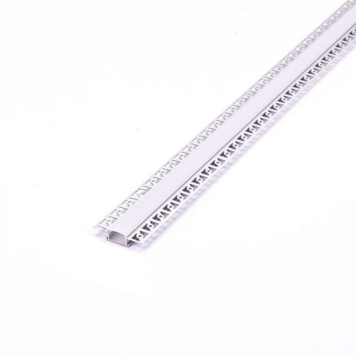 LED Profile Plaster IN MOUNTING KIT WITH DIFFUSER FOR LED STRIP RECESSED 1500x61.5x14MM SILVER