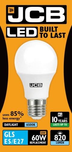 JCB 10w(60w) ES E27 Screw in A60 GLS Bulb LED Daylight